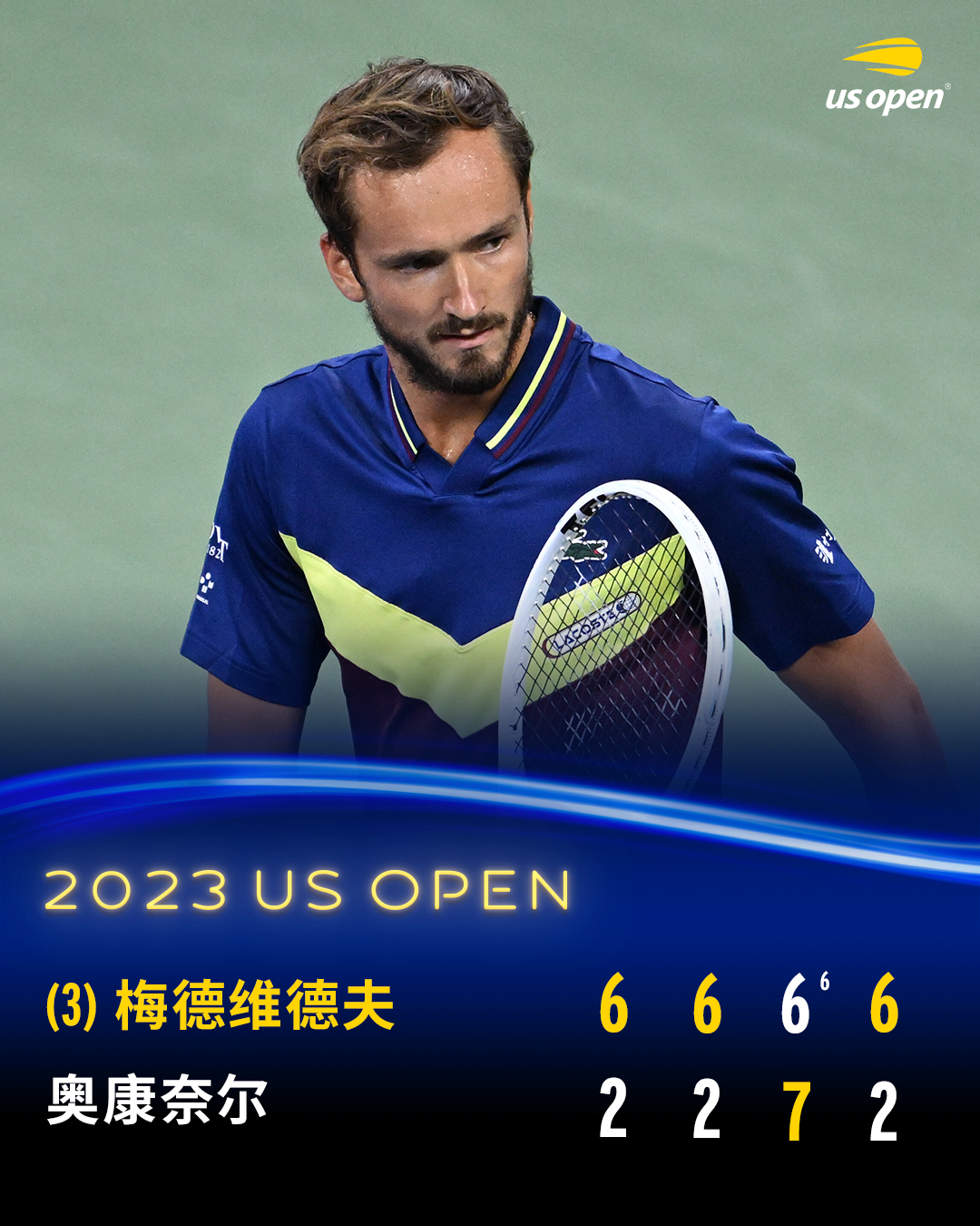 拉沃尔杯力克美网，梅德韦杰夫刷新纪录